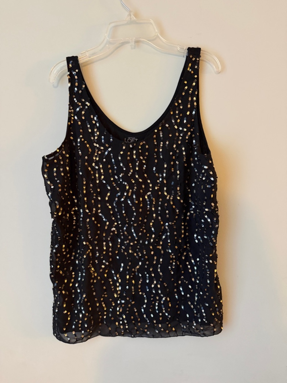 LOFT Black Sequin Camisole